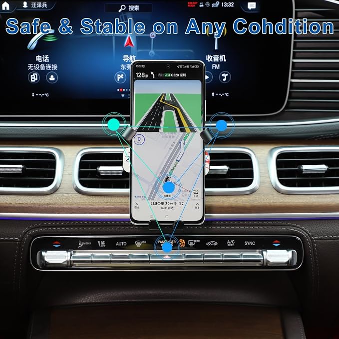 HAPPYHORSE Car Central Control Armrest Car Phone Mount Compatible wit GLE 350 450 GLS 400 450 2020-2023 Auto Mobile Phone Holder Accessories (Style C)