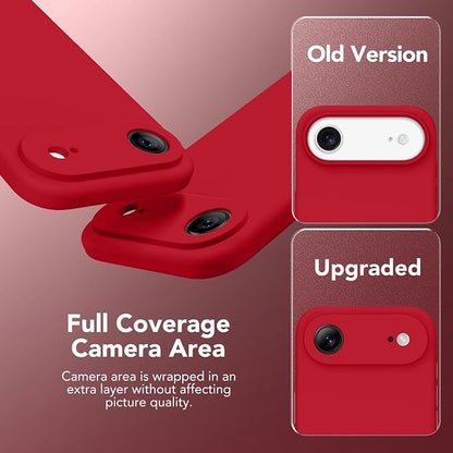 Magnetic for iPhone Air Case, Compatible with MagSafe, [Full Camera Protection][Screen Protector] Silicone Shockproof Protective Phone Case for iPhone 17 Air 6.5", Deep Red