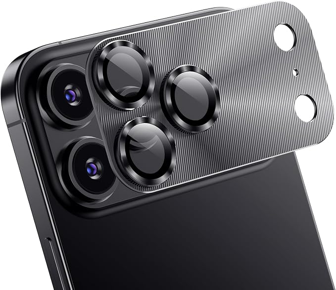 AFARER [2 Pack Camera Protector for iPhone 17 Promax,Strong Adsorption [Not Easy to Break][Does not Affect Night Shots] 9H Metal Tempered Glass Lens Cover,Case-Friendly,Grey