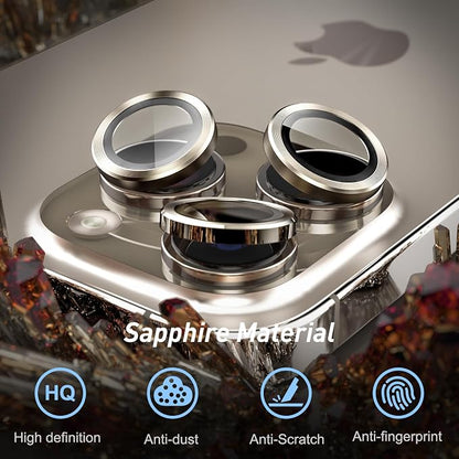 Jeluse Camera Lens Protector for iPhone 17 Pro Max/17 Pro/16 Pro Max/16 Pro/15 Pro Max/15 Pro/14 Pro Max/14 Pro, 9H Tempered Glass Screen Protector Cover Alignment Kit Metal Individual Ring