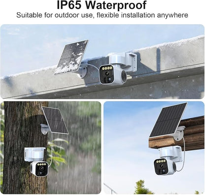 4G LTE Cellular Security Camera Solar Security Cameras Wireless Outdoor No WiFi Security Camera 24/7 Recording,2K Color Night Vision,2-Way Talk,Cloud & SD Card Storage,IP65,Built-in SIM Card