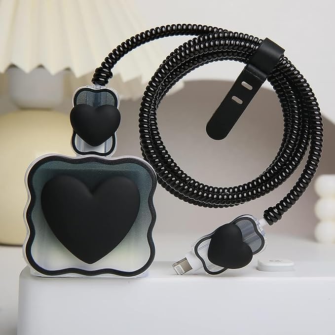 Compatible with Apple iPhone 18W/20W USB-C Charger Protective Cute Cover Fast Power Adapter Charger Protector Kawaii Cable Wire Saver for iPhone 14 15 16 Pro Max