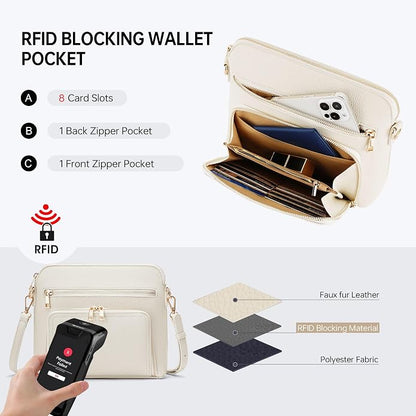 Crossbody Purses for Women Small Crossbody Bags for Women with Built in RFID Wallet