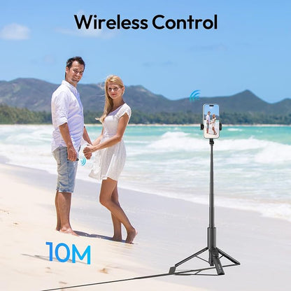ULANZI Phone Tripod, SK26 40" Portable Selfie Stick for iPhone, 2 in 1 Adjustable Tripod with Bluetooth Remote Cold Shoe Mount, Portable Phone Stand Lightweight for Travel Photo Video Stream Vlog
