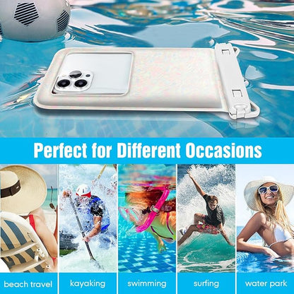 Rynapac [Floatable] Waterproof Phone Pouch 2 Pack - [Up to 8.5"] IPX8 Floating Waterproof Phone Case Dry Bags with Adjustable Lanyard for Beach Vacation Travel Cruise Ship Pool Kayak Essentials