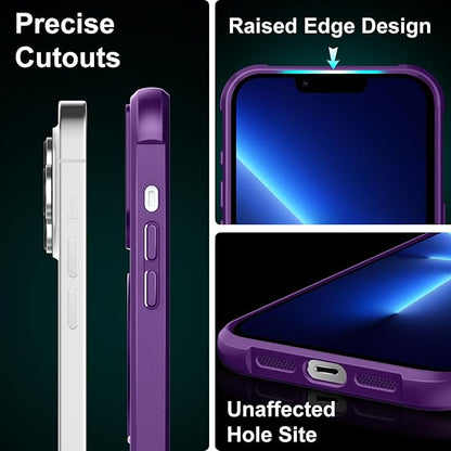 360° Magnetic Swivel Ring for iPhone 13 pro case, Built-in Metal Stand and Ring Holder, Magsafe Compatible, Military Grade Protection, Shockproof - Purple