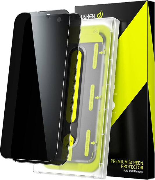 WSKEN Privacy Screen Protector for iPhone 14 Pro Max - [Auto-Dust Removal] Full Coverage Screen 2.5D Edge 28 Degree 10s HD Tempered Glass Film with Dust Clean Installing House 2022 5G,2 Pack