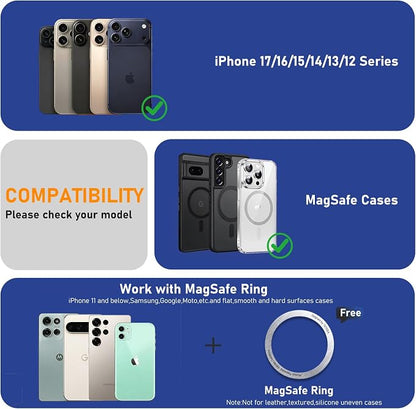 Magnetic Tripod for iPhone, Aluminium Phone Tripod Stand Compatible with Magsafe iPhone 17/16/15/14/13/12 Series, Foldable Strong Magnetic Phone Stand & Travel Essentials Accessories