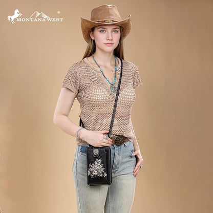 Montana West Small Crossbody Bags for Women Western Handbag with Cash Slots