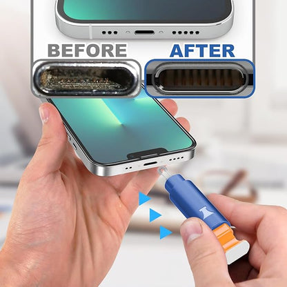 iPhone Cleaning Kit for Charging Port Cleaner, Multi-Tool iPhone Cleaner Repair Lightning Cables, Phone Cleaning Kit for iPhone,i Pad,Connectors, Speaker, Airpod Cleaner Kit, Dark Blue