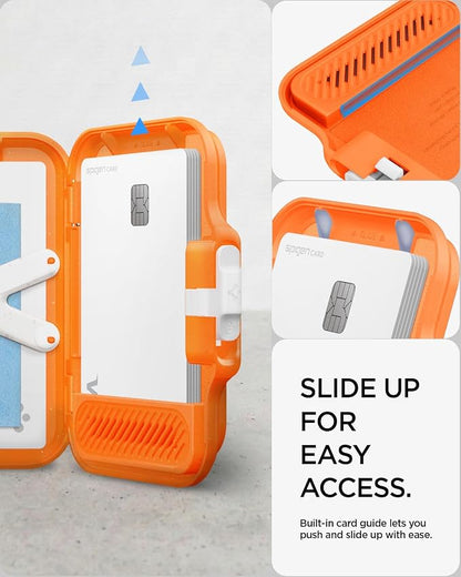 Spigen for MagSafe Wallet, Heavy Duty Hardshell Magnetic Card Holder Compatible with iPhone 17/16/15/14/13/12 Pixel 10 Series MagSafe-Cases Pixelsnap Holds 5-6/7-8 Cards