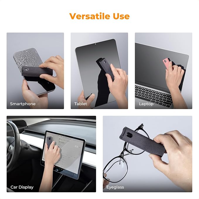 K&F CONCEPT Touchscreen Screen Cleaner Kit 2 Pcs, for TV, Laptop, PC,Phone, Tablet and Car Screen Cleaner, Two in One Spray and Microfiber Cloth(Grey&Pink)