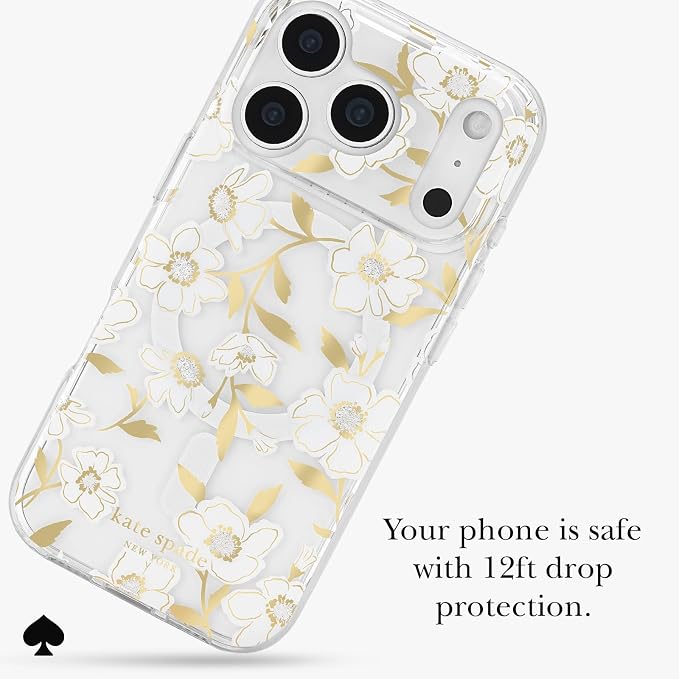 kate spade new york iPhone 17 Pro Case - Compatible with MagSafe - Designer Phone Case - Sunshine Floral Gems