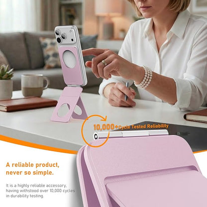 Magnetic Tripod for iPhone, Aluminium Phone Tripod Stand Compatible with Magsafe iPhone 17/16/15/14/13/12 Series, Foldable Strong Magnetic Phone Stand & Travel Essentials Accessories