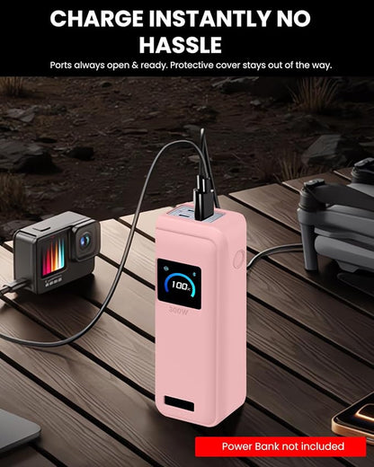 Silicone Case for Anker Prime Power Bank 300W 26,250mAh,Full-Body Protective Cover for Anker Prime Power Bank 300W,Precise Port Cutouts (Case Only) Pink