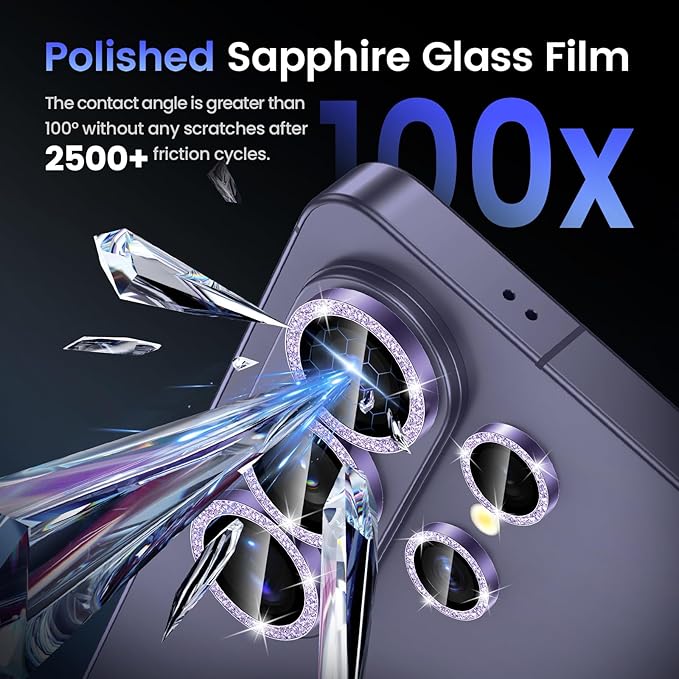 Tensea (3+2PCS Compatible with Samsung Galaxy S26 Ultra Camera Lens Protector, 9H Tempered Glass Camera Cover Screen Protector Metal Individual Ring [Installation Tray][Case Friendly]