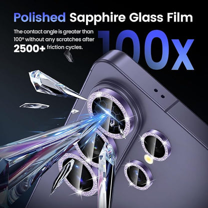Tensea (3+2PCS Compatible with Samsung Galaxy S26 Ultra Camera Lens Protector, 9H Tempered Glass Camera Cover Screen Protector Metal Individual Ring [Installation Tray][Case Friendly]