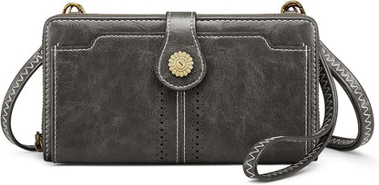 S-ZONE Vegan Leather Crossbody Bags for Women Small Cell Phone Purse RFID Blocking Clutch Purses with 2 Straps
