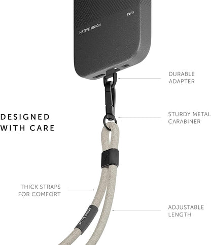 Native Union Sling – Adjustable & Detachable Phone Strap – Compatible with iPhone 16, 15, 14, 13 and most Smartphones – Made with 100% Durable & Recycled Materials (SandStone)