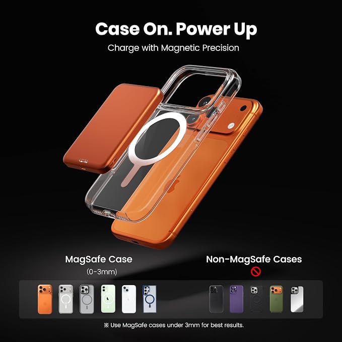 Qi2 Certified Magnetic Power Bank 10000mAh, 15W Fast Wireless Charger, Ultra-Slim LiFePO4 Battery Pack with 20W PD USB-C, Portable Charger for iPhone 17-12, Apple Watch & AirPods