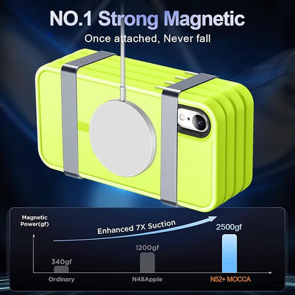 MOCCA Strong Magnetic for iPhone XR Phone Case, [Compatible with Magsafe][Mil-Grade Drop Protection] Slim Thin Translucent Matte Protective Cover Case for iPhone XR Case 6.1'', Fluorescent Green