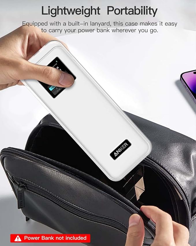 Case Cover for Anker Prime Power Bank 27,650mAh 250W, Full-Body Protective Cover for Anker Prime Power Bank,Drop-Proof,Scratch-Proof,Shock-Proof,Clear