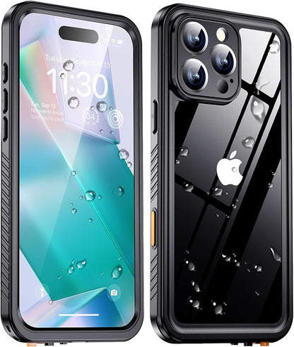 xiwxi for iPhone 16 Pro Case Waterproof,[IP68 Underwater][Built-in Screen Protector & Camera Protector][15FT Military Dropproof][Dustproof] Full Body Shockproof Protective Phone Case 6.3" Black
