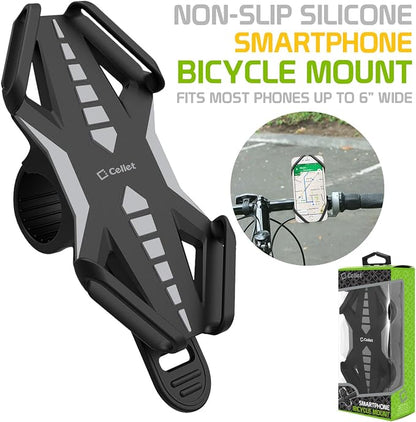 Cellet Motorcycle, Bike Phone Mount, Universal Bicycle Holder Mount Compatible for Apple iPhones, Samsung Galaxy, Google Pixels, Motorola Smartphones (Grey)