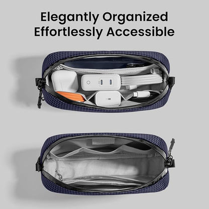 tomtoc Electronics Organizer Travel Case Performance, Cable Tech Pouch | Water Resistant Accessories Bag Carry Storage for Cord, Phone, Cables, Airpods, USB Flash Drive, Daily Items