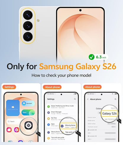 FNTCASE for Samsung Galaxy S26 Case, Fit for Magsafe, with Screen Protector | Full Camera Protection, Translucent Matte, 14FT Military Grade Drop Proof, Shockproof Protective Phone Cover, Desert Gold