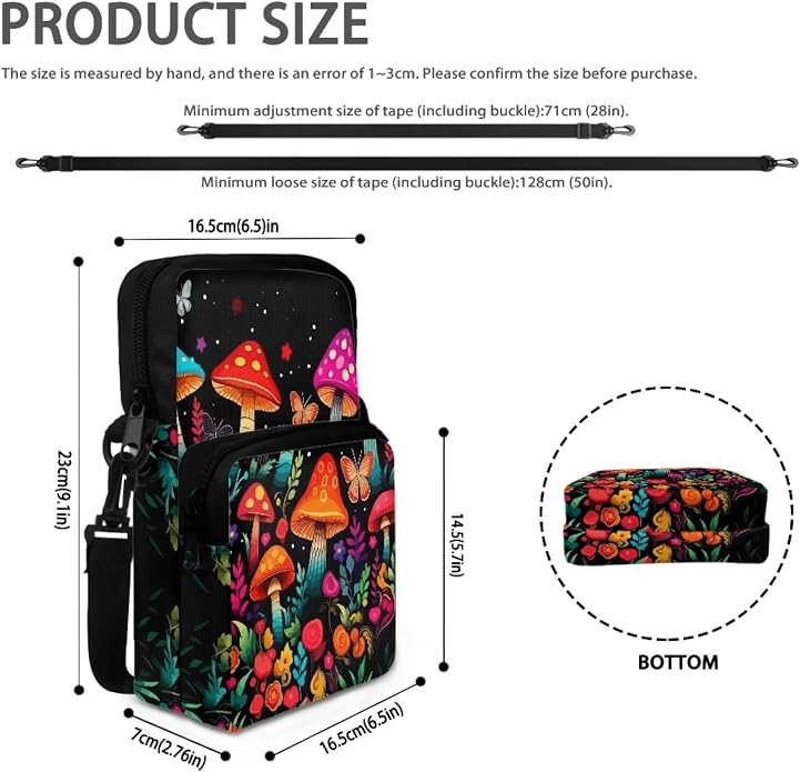 Men's Crossbody Bag, Small Cell Phone Wallet, Women's Shoulder Handbag, Travel Gym Bag