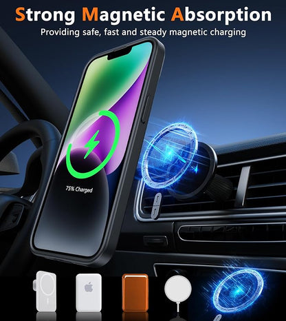 FNTCASE for iPhone 13/14 Phone Case: iPhone 16e Magnetic Translucent Matte Back Cover Metal Button Military Grade Protection Shockproof Shell Full Body Protective Slim Cell Phonecase