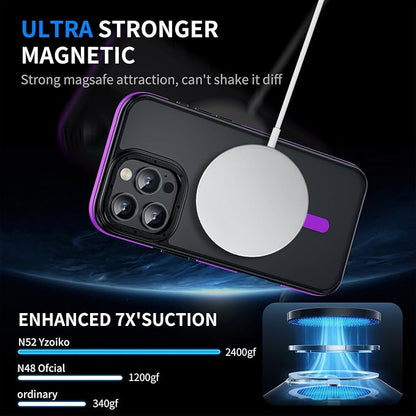 Strong Magnetic case for iPhone 16 Pro [10Ft Military-Grade Protection] Compatible with fit MagSafe Shockproof Slim Thin Cover 6.3 inch 16 Pro Phone case, Purple Bumper