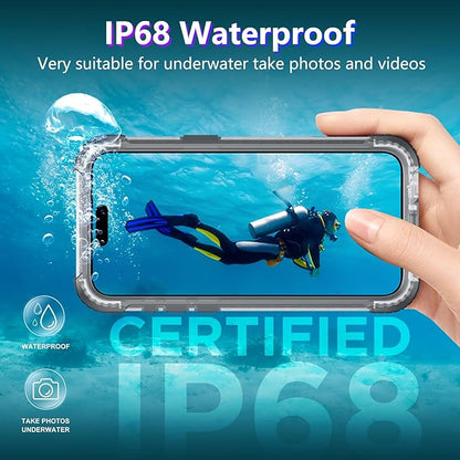 Temdan Magnetic for iPhone 15 Pro Case Waterproof,[Built-in Screen & Camera Protector][Full Body Shockproof][IP68 Underwater][Dustproof] Shockproof Phone Case for iPhone 15 Pro 6.1"-Black