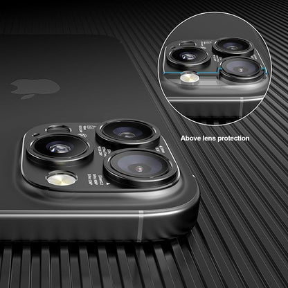 2025 Upgraded 2 PACK for iPhone 14/15/16 Pro & Pro Max Camera Lens Protector (No Glass Lens Coverage), Metal Cover with Engraved Camera Parameters- Black