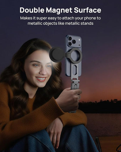 SODI Magnetic Phone Tripod Stand for iPhone - Strong Magnet Foldable Cell Phone Stand for Vlog, Gym, Travel Essentials, Mini Tripod Phone Stand Compatible with iPhone 17 16 15 14 13 12 Series