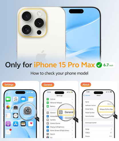 FNTCASE for iPhone 15 Pro Max Case: [Compatible with Magsafe] Translucent Matte Cases with [Full Camera Protection] [Screen Protector] Military Grade Shockproof Protective Phone Cover - Light Blue