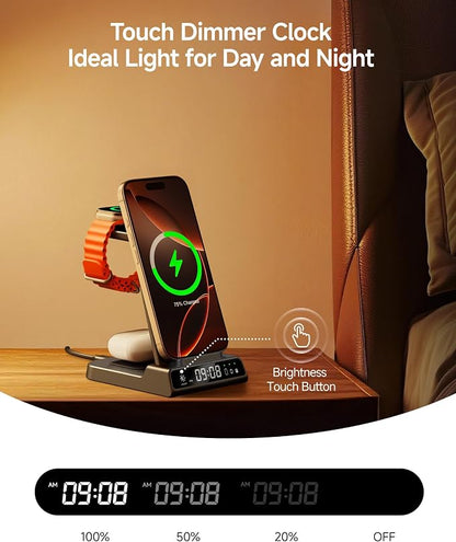 Wireless Charger for Apple Devices, 3 in 1 Wireless Charging Station Dock for iPhone Air/17 Pro Max/17 Pro/16/15/14/13, Apple Watch Charger for iWatch Ulltra 3/11/10/9/8/7/SE, AirPods Pro 3/4/3