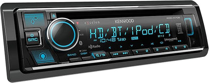 KENWOOD KDC-X705 Single DIN CD Receiver with Bluetooth, HD Radio, Alexa Built-in Spotify and Pandora Link for iPhone or Android Phones, SiriusXM Read, (3) 5Volt Pre-Outs