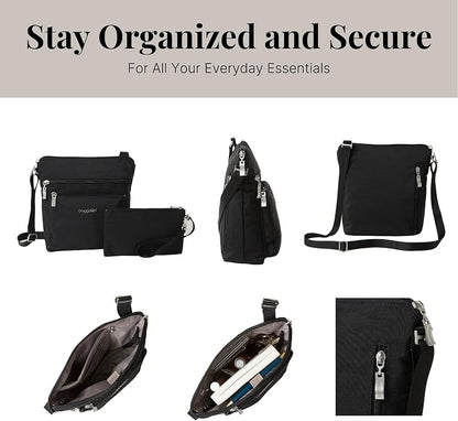 Baggallini Pocket Crossbody Bags for Women 8x8 Small Lightweight Durable Water-resistant Travel Purse W/Rfid