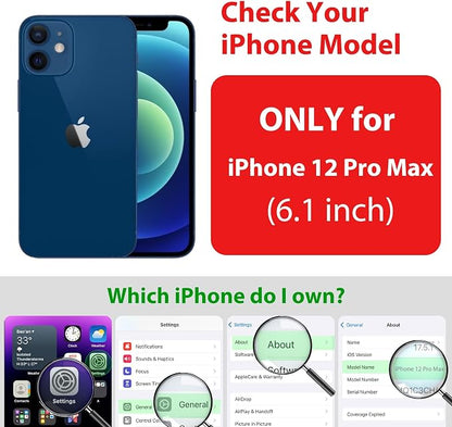 SPORTLINK for iPhone 12 Pro Max Case - IP68 Waterproof Military Protective Full Body Heavy Duty Shockproof 360 Sealed Dustproof with Camera Screen Protector Cover for i Phone 12 Pro Max 6.7" Black