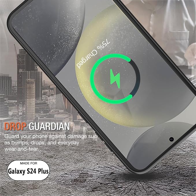 Battery Case for Galaxy S24 Plus, Upgraded 12000mAh Portable Protective Wireless Charging Case Compatible with Galaxy S24 Plus 5G (6.7 inch) Rechargeable Extended Battery Pack Charger Case (Black)