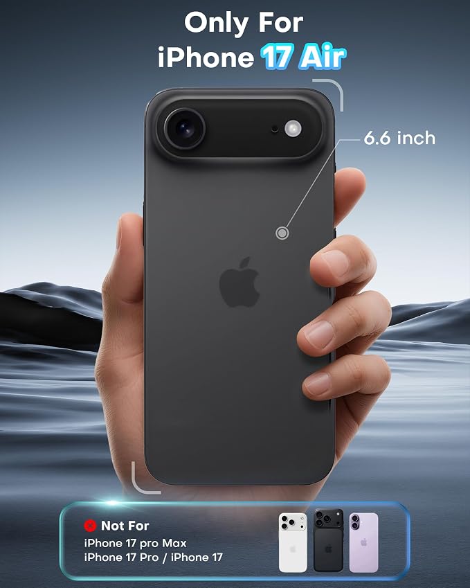 OMOTON 2+2 Pack Matte Screen Protector for iPhone Air, Matte Layer Film with Camera Lens Protector, Easy Installation Tool, Anti-glare, Smooth Touch， Feel as Silk