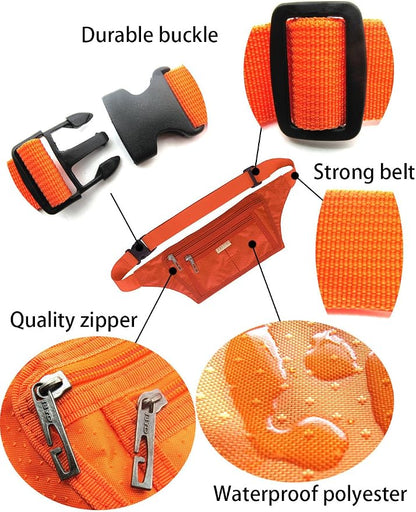 Naoki Outdoor Sports Running Jogging Cycling Hiking Camping Climbing Travel Ultra-thin Waterproof Polyester Waist Pack / Bag Runner Belt(Orange)