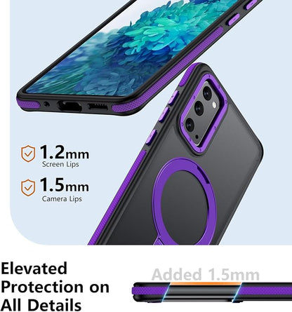 for Samsung Galaxy S20 FE Case, Magnetic Adjustable Ring Stand [Fit for Magsafe], [Military-Grade Shockproof Protection] Phone Case with Kickstand&Ring Holder (Purple)