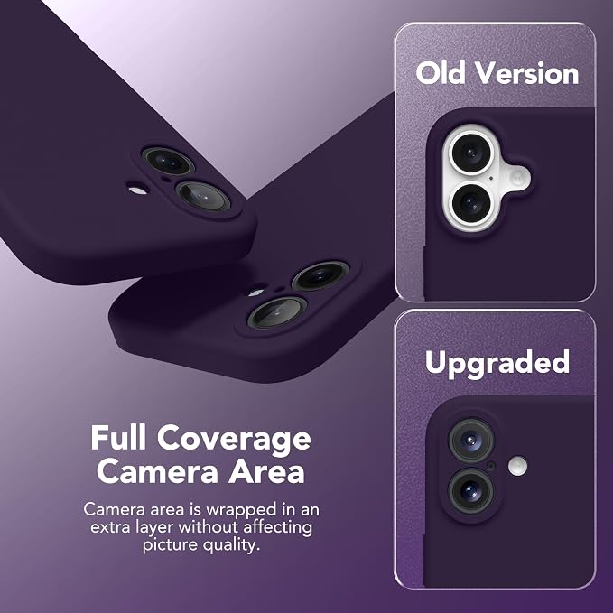 Magnetic for iPhone 16 Plus Case, Compatible with MagSafe, [Full Camera Protection][Screen Protector] Silicone Shockproof Protective Phone Case for iPhone 16 Plus 6.7", Deep Purple
