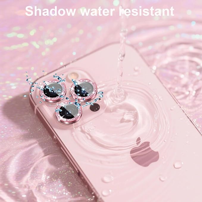 Compatible for iPhone 11/11 Mini/11 Pro/iPhone 11 Pro Max Camera Lens Protector - Cute Sparkling Glitter Luxury Bling Camera Cover for Women, Anti-Scratch, Pink