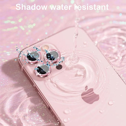 Compatible for iPhone 13/iPhone 13 Mini Camera Lens Protector Bling, Cute Sparkle Glitter Luxury Camera Cover for Women, Anti-Scratch, Easy Install, (2 Sets=4Pack), Pink