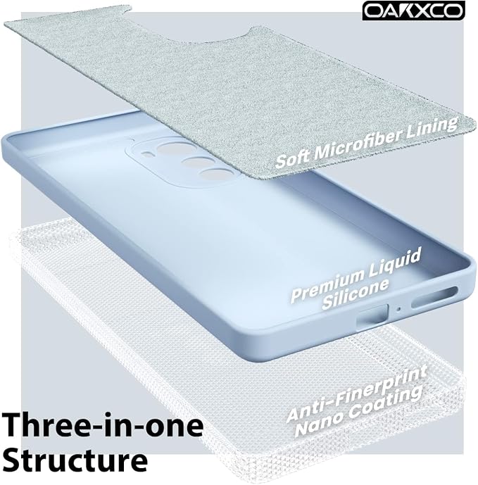 oakxco for Moto Edge Plus 2022/Edge Plus 5G UW 2022 Phone Case Liquid Silicone, Soft Rubber TPU Plain Smooth Gel Cover for Women Girl, Matte Solid Protective & Shockproof, Aqua Sky Baby Light Blue
