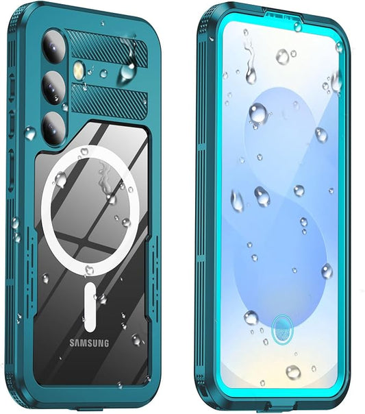 for Samsung Galaxy S25 Waterproof Case, [Fit for Magsafe] [IP68 Water Proof] [Built-in Screen Protector], Magnetic Heavy Duty Military Grade Rugged Phone Case for S 25 6.2", Teal
